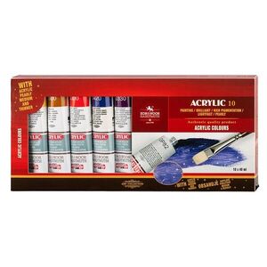 KOH-I-NOOR 1627/10 - souprava akrylových barev 10 × 40 ml obraz