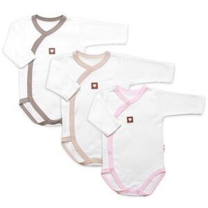 Baby Nellys Rostoucí výhodná sada, 3x Body Nature - růžová/béžová/taupe, vel. 56/62 obraz