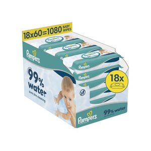 Pampers 99 % Water dětské čisticí ubrousky 18x60 ks obraz