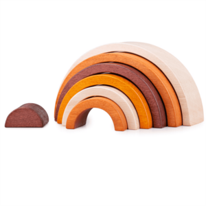 Bigjigs Toys Dřevěná skládací duha přírodní obraz