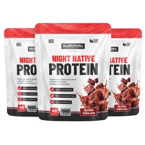 Survival Night Native Protein 1000 g AKCE 2+1 ZDARMA čokoláda + čokoláda + čokoláda obraz