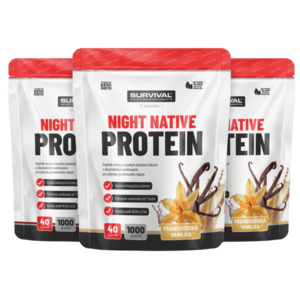 Survival Night Native Protein 1000 g AKCE 2+1 ZDARMA vanilka + vanilka + vanilka obraz
