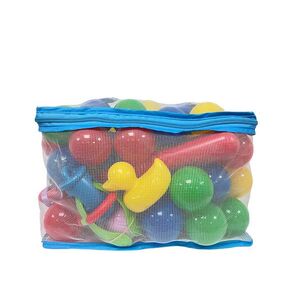 Plastica Plastové míčky s udičkou v PVC síťce, 62ks, průměr 6cm obraz