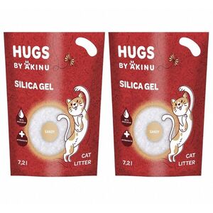 Akinu HUGS by Akinu Sandy Silika gel (jemný - 0, 5 - 2 mm) stelivo pro kočky 2 x 7, 2 l obraz