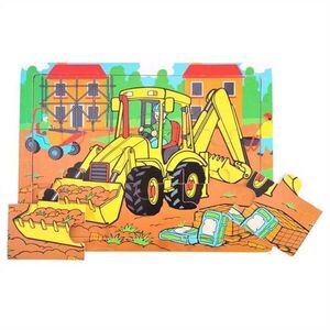 Bigjigs Toys Dřevěné puzzle bagr 9 dílků obraz