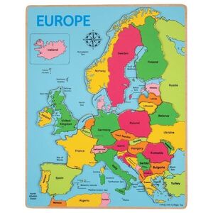 Bigjigs Toys Dřevěné puzzle mapa Evropy 25dílků obraz