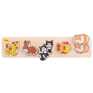 Bigjigs Toys Dřevěné vkládací puzzle domácí zvířata obraz