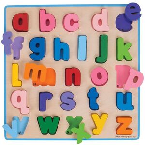 Bigjigs Toys Dřevěné puzzle Abeceda malá písmena obraz