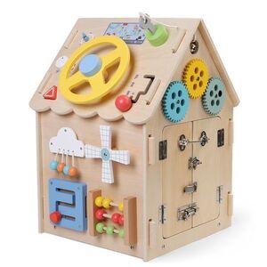 2Kids Toys Montessori Activity board Domeček přírodní obraz