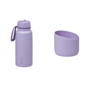 B.BOX Nerezová termolahev s brčkem 1l + Silikonový chránič - lilac love obraz