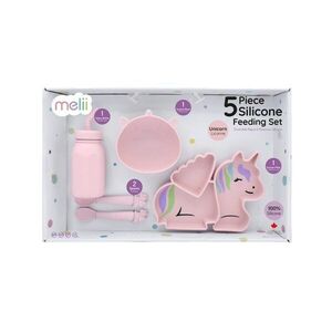Melii Dětská silikonová jídelní sada, 5 dílná - Jednorožec obraz