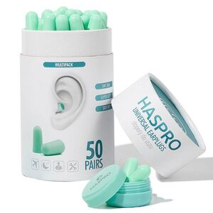 HASPRO Universal špunty do uší, pěnové, 50 párů / 100ks, mint obraz