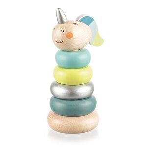 Zopa Dřevěné nasazovací kroužky jednorožec, Blue 2 obraz