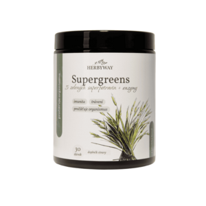 Herbyway Supergreens 5 zelených superpotravin + enzymy 90 g obraz