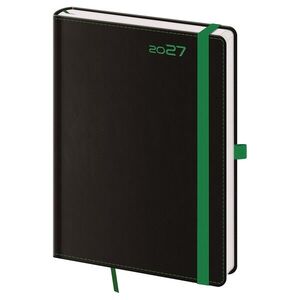 Helma Black Green denní diář s poutkem 2027, černý, A5 14, 3 × 20, 5 cm obraz