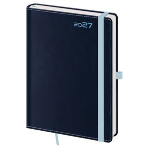 Helma Double Blue denní diář s poutkem 2027, modrý, A5 14, 3 × 20, 5 cm obraz