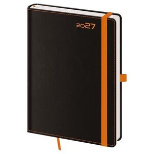 Helma Black Orange denní diář s poutkem 2027, černý, A5 14, 3 × 20, 5 cm obraz