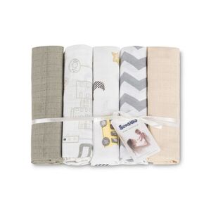 SENSILLO Tetra pleny Basic 70×80 cm Cars beige - sada 5 ks, 100% bavlna obraz
