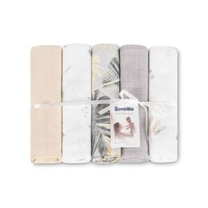 SENSILLO Tetra pleny Basic 70×80 cm Floral grey - sada 5 ks, 100% bavlna obraz