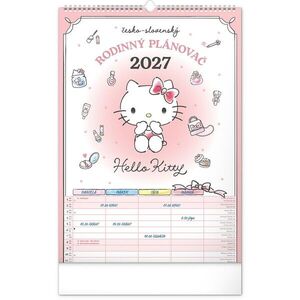 NOTIQUE Rodinný plánovací nástěnný kalendář Hello Kitty 2027 33 × 46 cm obraz
