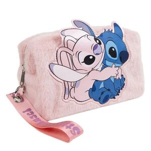 Cerdá Kosmetická plyšová taštička Stitch a Angel 1 ks růžová obraz