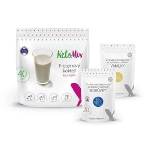 KetoMix Proteinový koktejl 1200g (40 porcí) + příchuť vanilka a borůvka obraz