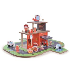 2Kids Toys Dřevěná stanice Hasiči 2 v 1 obraz