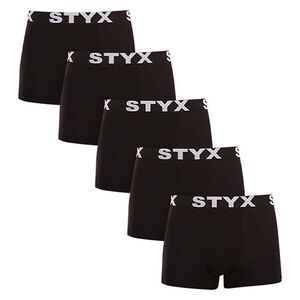 Styx 5PACK pánské boxerky sportovní guma nadrozměr černé (5R960) 5XL obraz