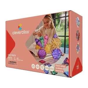 Cleverclixx Magnetická stavebnice Geo Pack Pastel - 45 ks obraz