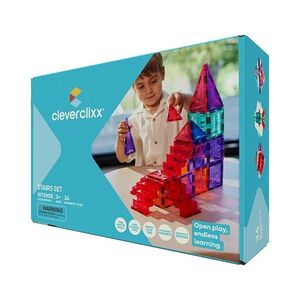 Cleverclixx Magnetická stavebnice - Sada se schody Intense - 34 ks obraz