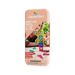 Cleverclixx Magnetická stavebnice Mini Tiles Pack Pastel - 28 ks obraz