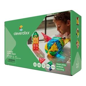 Cleverclixx Magnetická stavebnice Curved Dome Pack Intense - 47 ks obraz