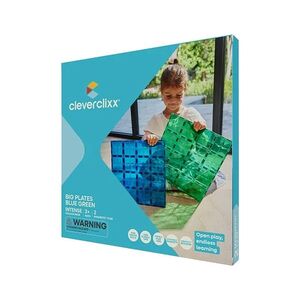 Cleverclixx Magnetická stavebnice - Big Plates Blue Green - 2 ks obraz