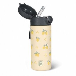 Zopa Termoska na tekutiny s brčkem a silikonovým držákem 350 ml, Limoncello 7 obraz