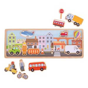 Bigjigs Toys Magnetické puzzle město obraz