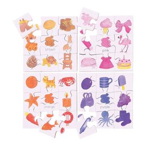 Bigjigs Toys Dřevěné didaktické puzzle barvy 4v1 obraz
