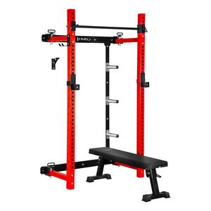 HMS Multifunkční skládací posilovací stojan - Power Rack KLT34 červený obraz