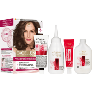 Loréal Paris Excellence Cream odstín 4 Hnědá barva na vlasy 1 ks obraz