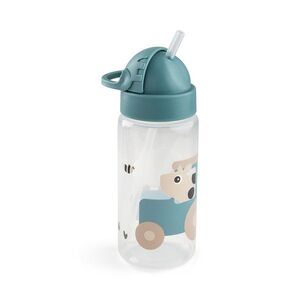 Done by Deer láhev s brčkem Tiny farm, modrá, 350 ml obraz