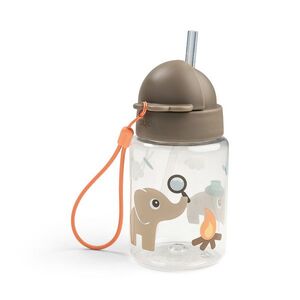 Done by Deer láhev s brčkem Tiny trails, písková, 280 ml obraz