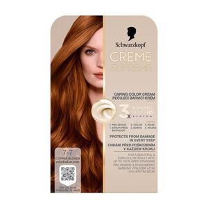 Schwarzkopf Creme Supreme 7-7 měděná blond barva na vlasy 60 ml obraz