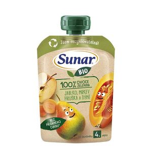 Sunar BIO Jablko, hruška, mrkev, dýně 4m+ kapsička 100 g obraz