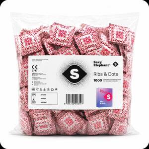Sexy Elephant Ribs & Dots – vroubkované kondomy (1000 ks) obraz
