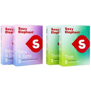 Sexy Elephant Sada čtyř balení kondomů Mix (12 ks) obraz