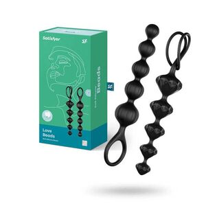 Satisfyer Love Beads – anální kuličky, černé obraz