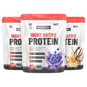 Survival Night Native Protein 1000g AKCE 2+1 borůvka + jahoda + čokoláda obraz