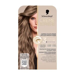 Schwarzkopf Creme Supreme 7-16 chladná popelavá blond barva na vlasy 60 ml obraz
