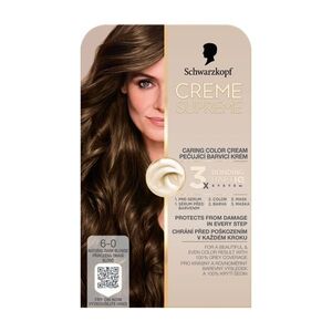 Schwarzkopf Creme Supreme 6-0 přirozená tmavá blond barva na vlasy 60 ml obraz
