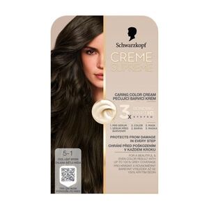Schwarzkopf Creme Supreme 5-1 chladná světlá hnědá barva na vlasy 60 ml obraz