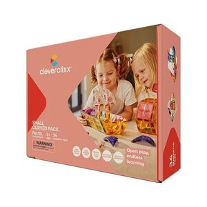 Cleverclixx Magnetická stavebnice Small Curved Pack Pastel - 34 ks obraz